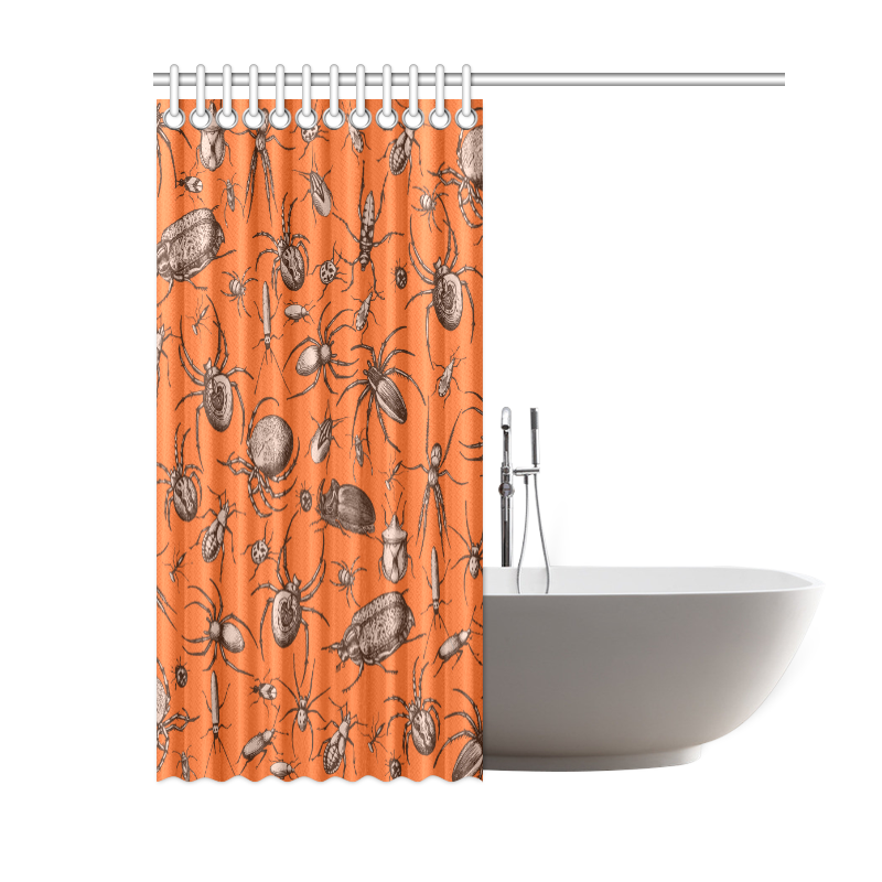 beetles spiders creepy crawlers insects halloween Shower Curtain 60"x72"