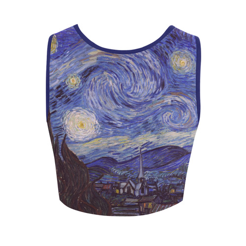 Vincent Van Gogh Starry Night Women's Crop Top (Model T42)