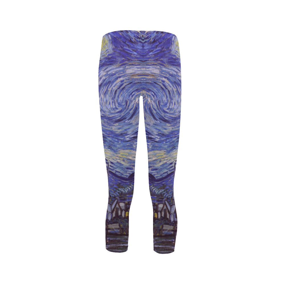 Vincent Van Gogh Starry Night Capri Legging (Model L02)