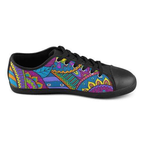 Pop Art PAISLEY Ornaments Pattern multicolored Canvas Shoes for Women/Large Size (Model 016)