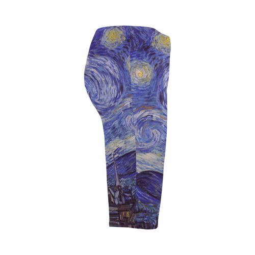 Vincent Van Gogh Starry Night Hestia Cropped Leggings (Model L03)