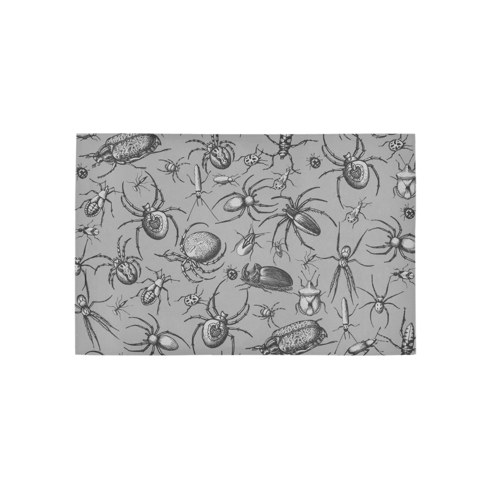 beetles spiders creepy crawlers insects grey Area Rug 5'x3'3''