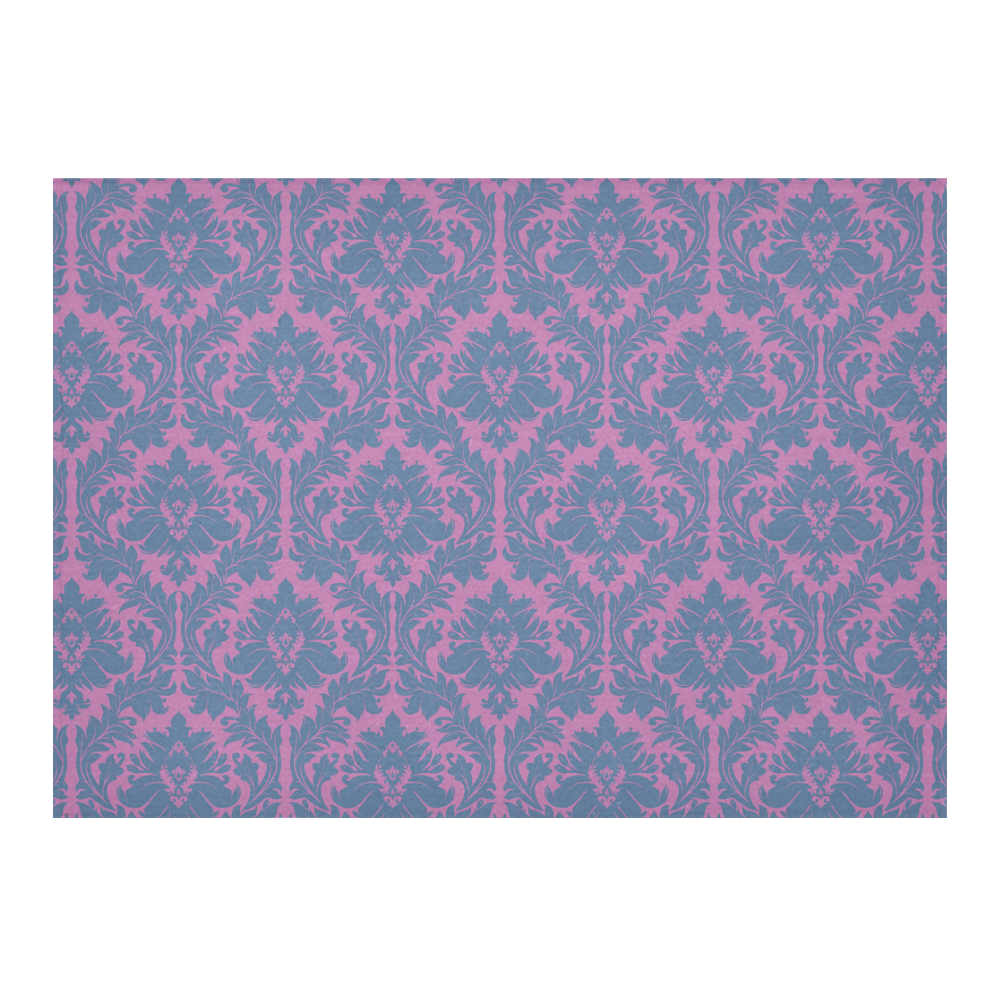 autumn fall colors pink blue damask pattern Cotton Linen Tablecloth 60"x 84"