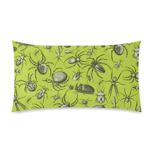 insects spiders creepy crawlers halloween green Rectangle Pillow Case 20"x36"(Twin Sides)