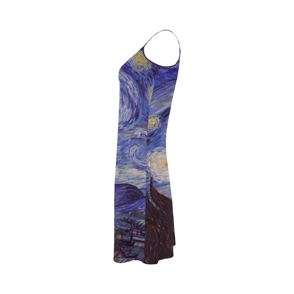 Vincent Van Gogh Starry Night Alcestis Slip Dress (Model D05)