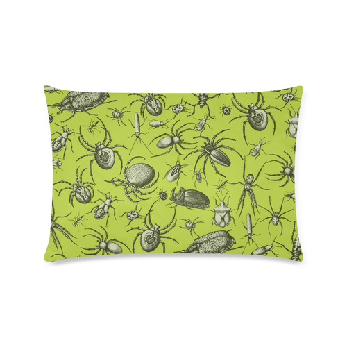 insects spiders creepy crawlers halloween green Custom Zippered Pillow Case 16"x24"(Twin Sides)