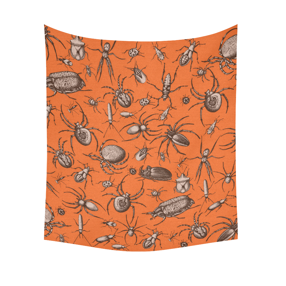 beetles spiders creepy crawlers insects halloween Cotton Linen Wall Tapestry 51"x 60"