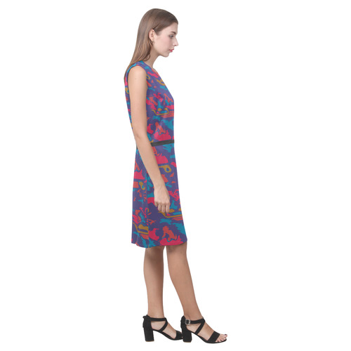 Chaos in retro colors Eos Women's Sleeveless Dress (Model D01)