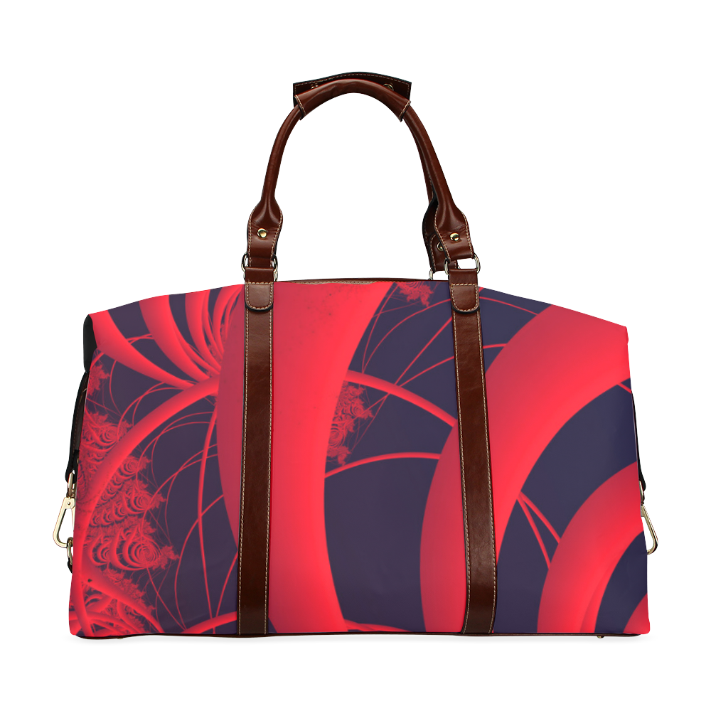 Red And Black Fine Fractal Art Classic Travel Bag (Model 1643) Remake