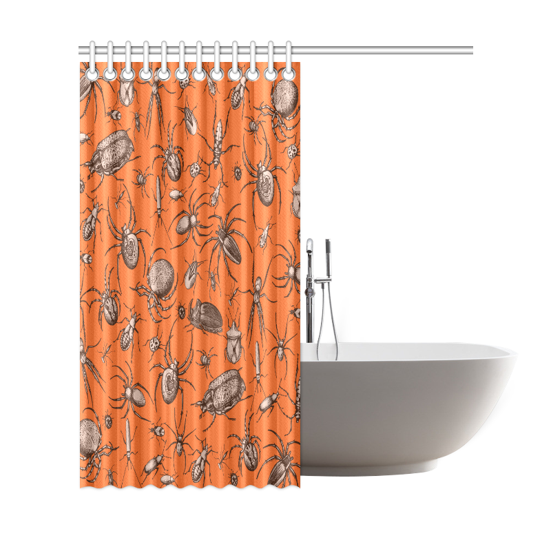 beetles spiders creepy crawlers insects halloween Shower Curtain 69"x72"