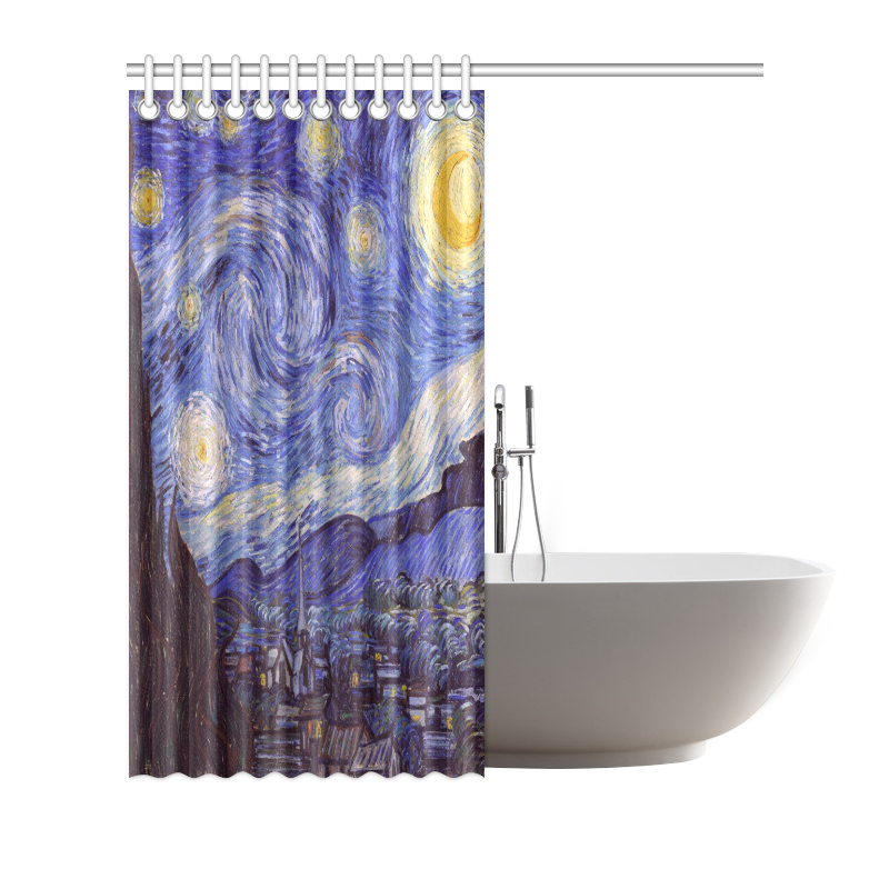 Vincent Van Gogh Starry Night Shower Curtain 72"x72"