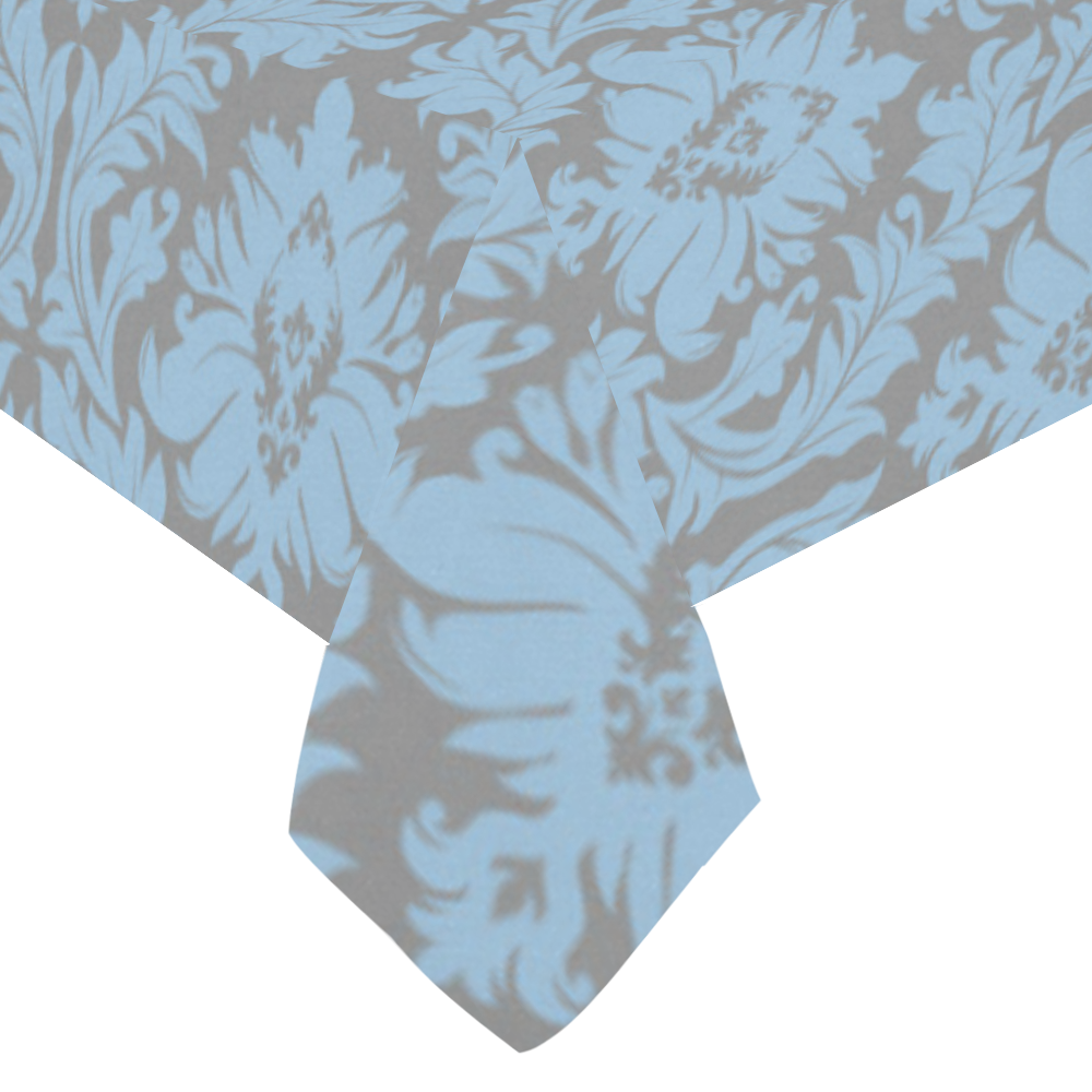 autumn fall colors grey blue damask Cotton Linen Tablecloth 60"x120"