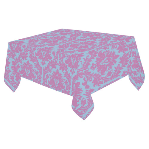 autumn fall colors pink blue damask Cotton Linen Tablecloth 52"x 70"