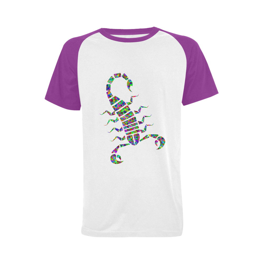 Abstract Triangle Scorpion Purple Men's Raglan T-shirt Big Size (USA Size) (Model T11)