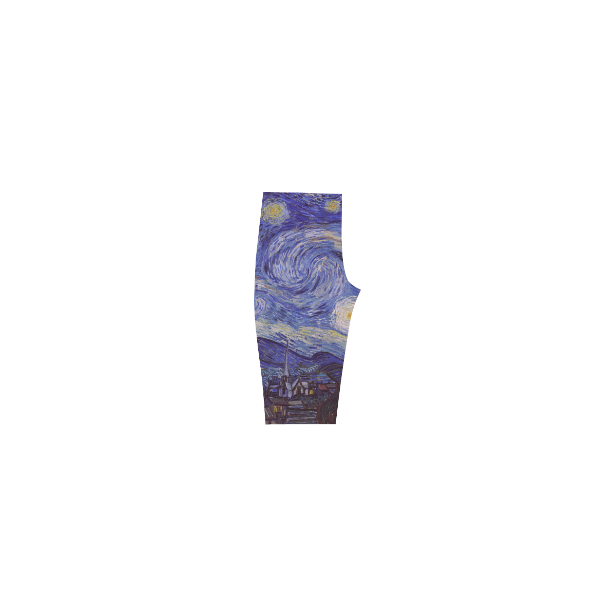 Vincent Van Gogh Starry Night Hestia Cropped Leggings (Model L03)