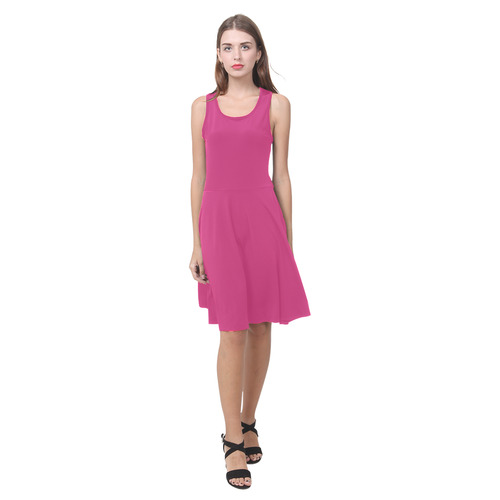 Fuchsia Purple Atalanta Casual Sundress(Model D04)