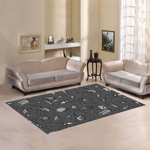 beetles spiders creepy crawlers insects bugs Area Rug7'x5'