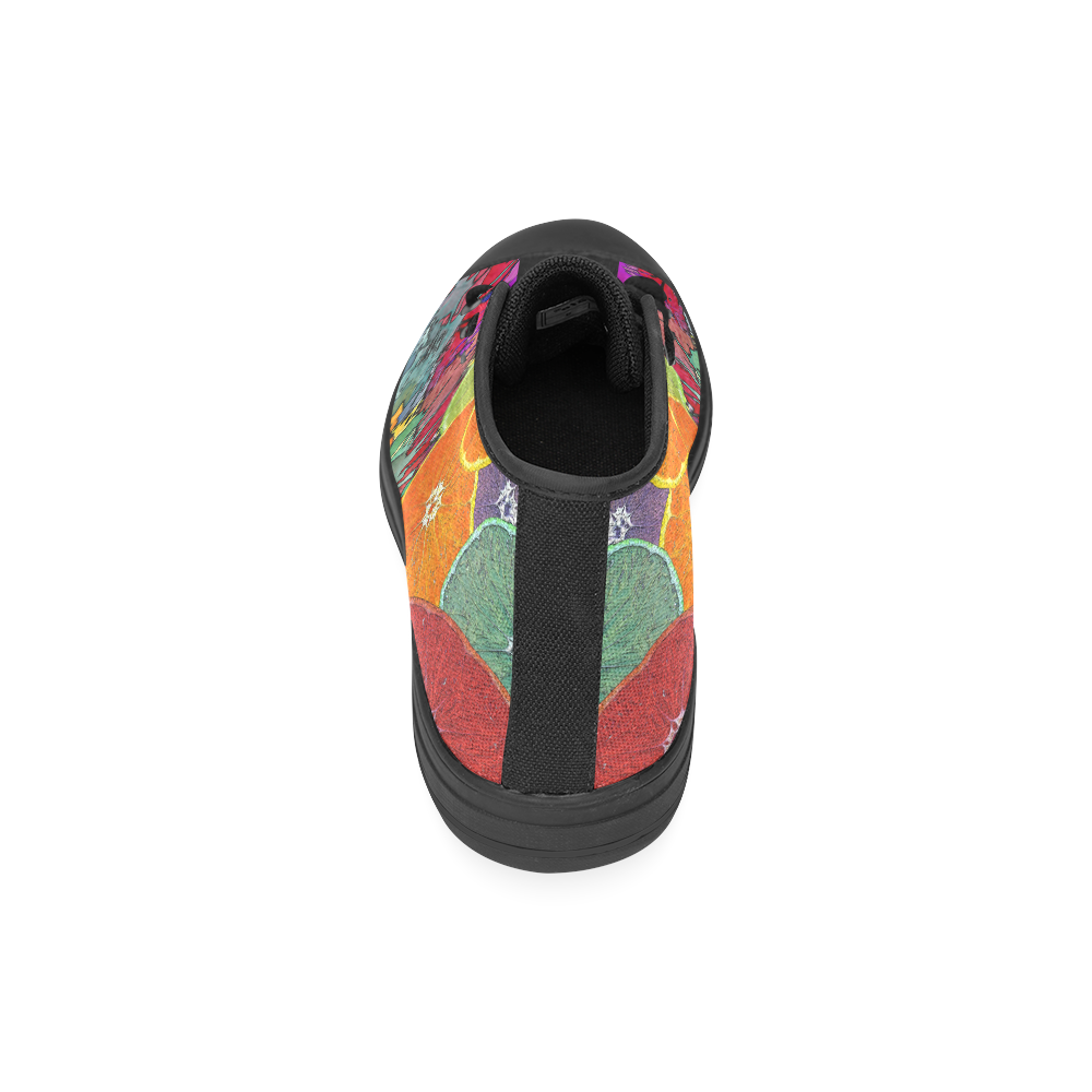 Pop Art Pattern Mix ORANGES SPLASHES multicolored High Top Canvas Women's Shoes/Large Size (Model 017)