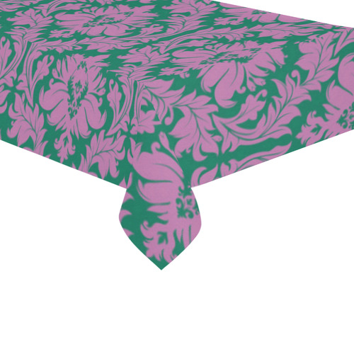 autumn fall colors purple green damask Cotton Linen Tablecloth 60"x120"