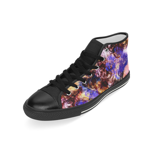 Lilac Turbulence Men’s Classic High Top Canvas Shoes (Model 017)