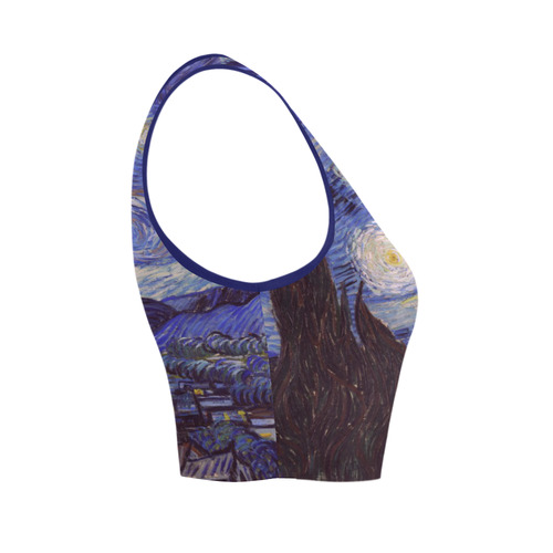 Vincent Van Gogh Starry Night Women's Crop Top (Model T42)