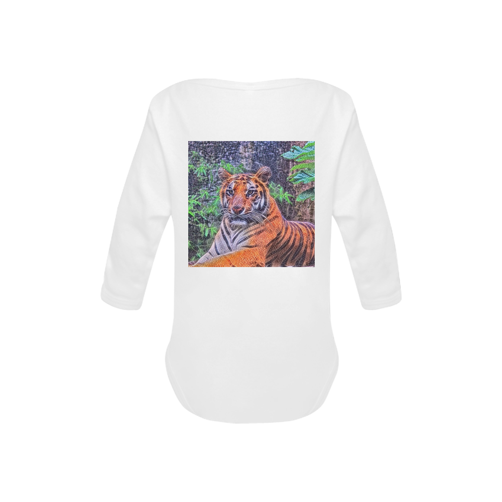 Animal ArtStudio Tiger 1016 Baby Powder Organic Long Sleeve One Piece (Model T27)