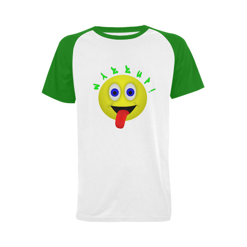 Wazzup Funny Smiley Men's Raglan T-shirt Big Size (USA Size) (Model T11)