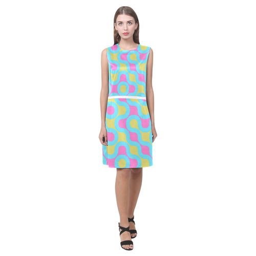 blue pink and yellow abstract 3 Eos Women's Sleeveless Dress (Model D01)