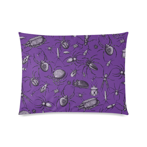 spiders creepy crawlers insects purple halloween Custom Zippered Pillow Case 20"x26"(Twin Sides)