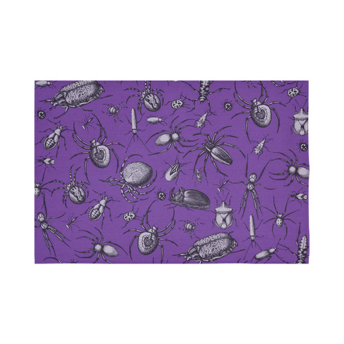 spiders creepy crawlers insects purple halloween Cotton Linen Wall Tapestry 90"x 60"