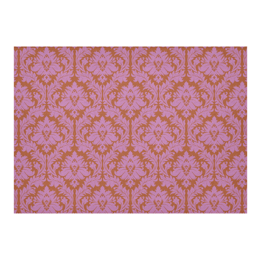 autumn fall colors pink red damask Cotton Linen Tablecloth 60"x 84"