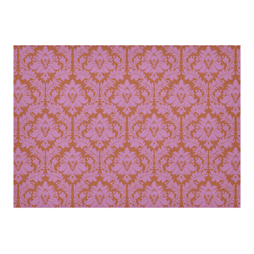 autumn fall colors pink red damask Cotton Linen Tablecloth 60"x 84"