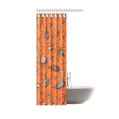 beetles spiders creepy crawlers insects halloween Shower Curtain 36"x72"