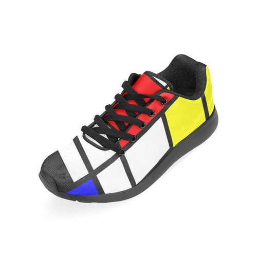 Mosaic DE STIJL Style black yellow red blue Men’s Running Shoes (Model 020)