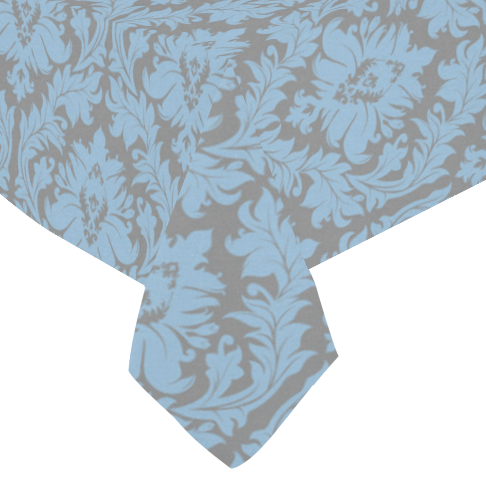 autumn fall colors grey blue damask Cotton Linen Tablecloth 60"x 84"
