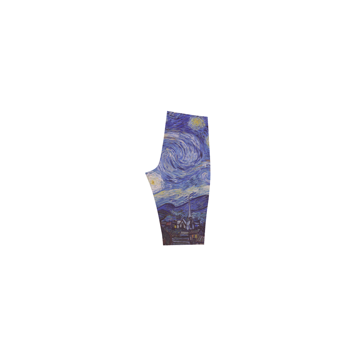 Vincent Van Gogh Starry Night Hestia Cropped Leggings (Model L03)