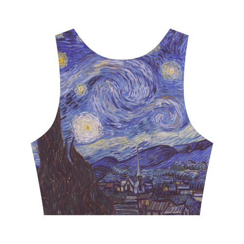 Vincent Van Gogh Starry Night Women's Crop Top (Model T42)