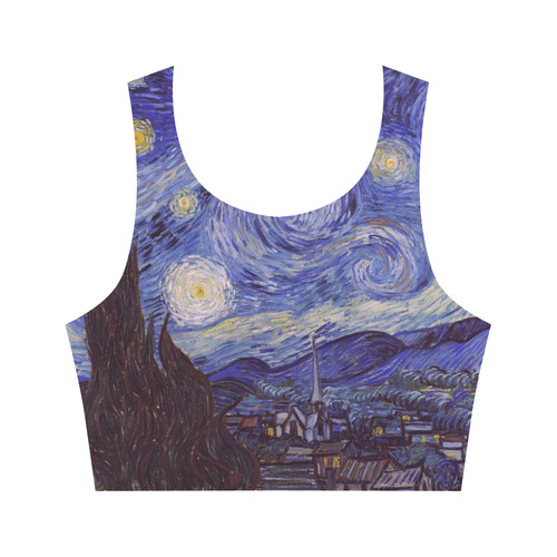 Vincent Van Gogh Starry Night Women's Crop Top (Model T42)