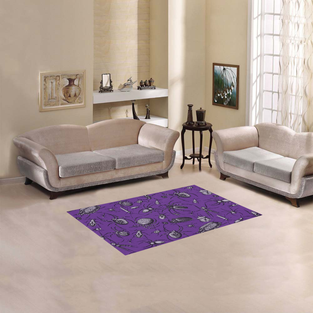 spiders creepy crawlers insects purple halloween Area Rug 2'7"x 1'8‘’