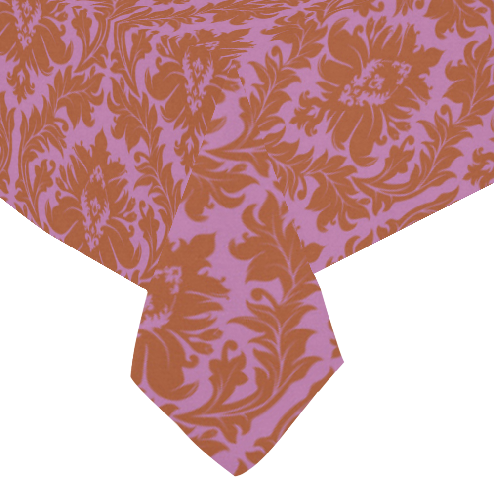 autumn fall colors pink red damask Cotton Linen Tablecloth 60"x 84"