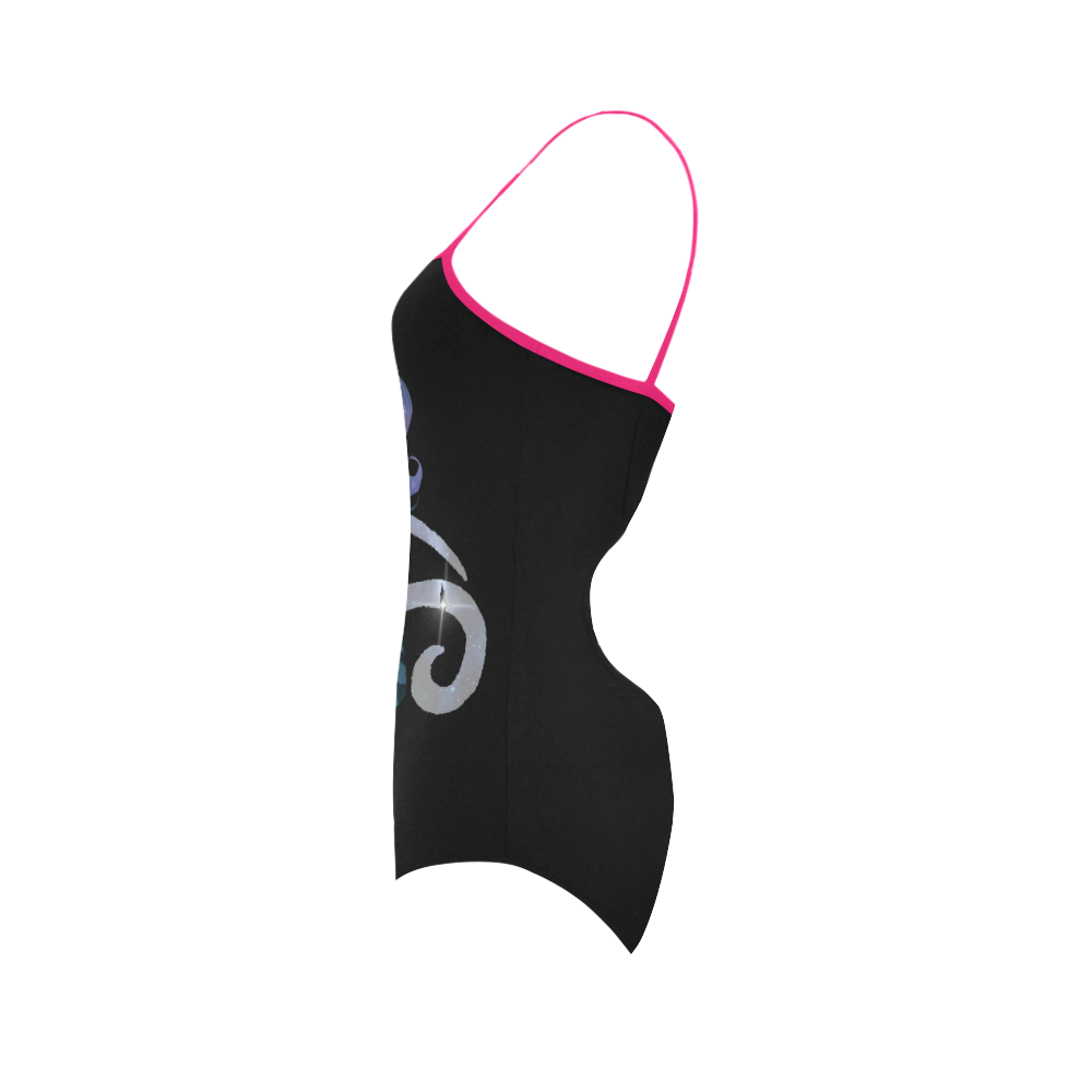 NEBULA BLACK AND PINK Strap Swimsuit ( Model S05)
