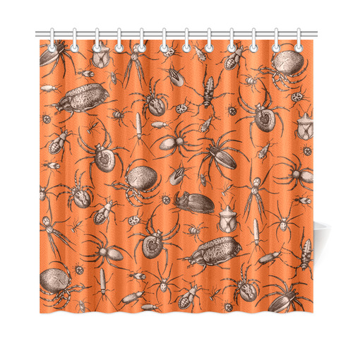 beetles spiders creepy crawlers insects halloween Shower Curtain 72"x72"