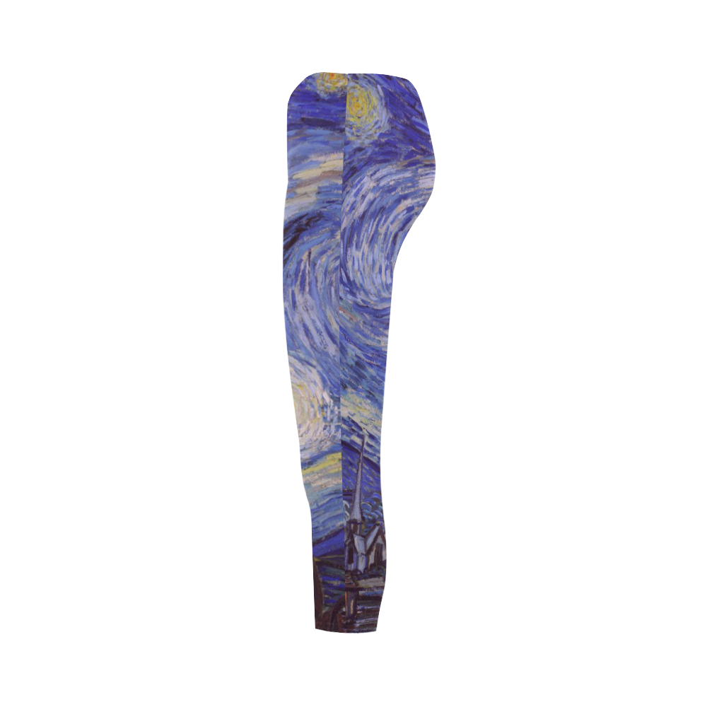 Vincent Van Gogh Starry Night Capri Legging (Model L02)