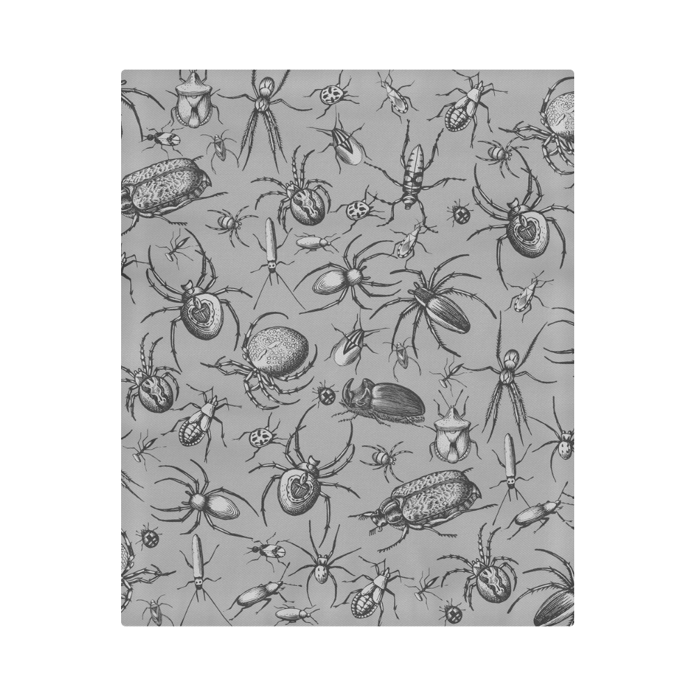 beetles spiders creepy crawlers insects grey Duvet Cover 86"x70" ( All-over-print)