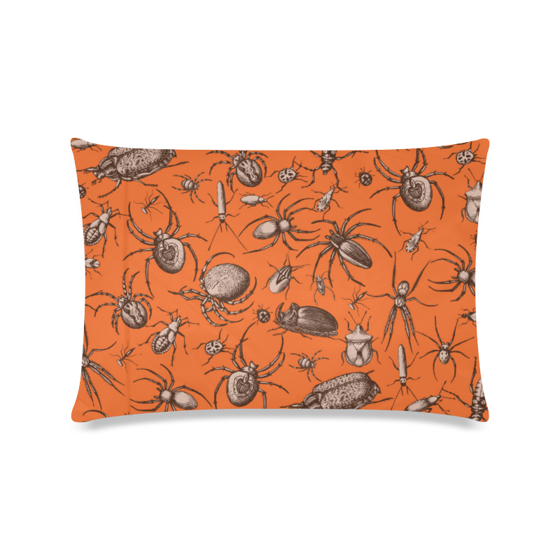 beetles spiders creepy crawlers insects halloween Custom Zippered Pillow Case 16"x24"(Twin Sides)