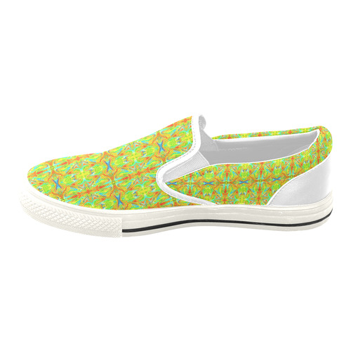 Multicolor Abstract Figure Pattern Men's Unusual Slip-on Canvas Shoes (Model 019)
