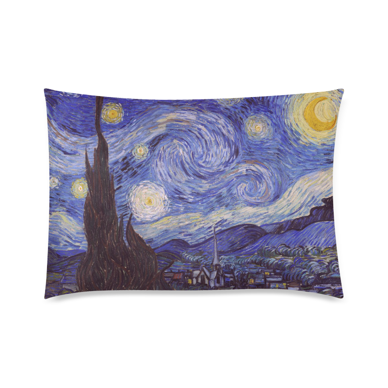 Vincent Van Gogh Starry Night Custom Zippered Pillow Case 20"x30"(Twin Sides)