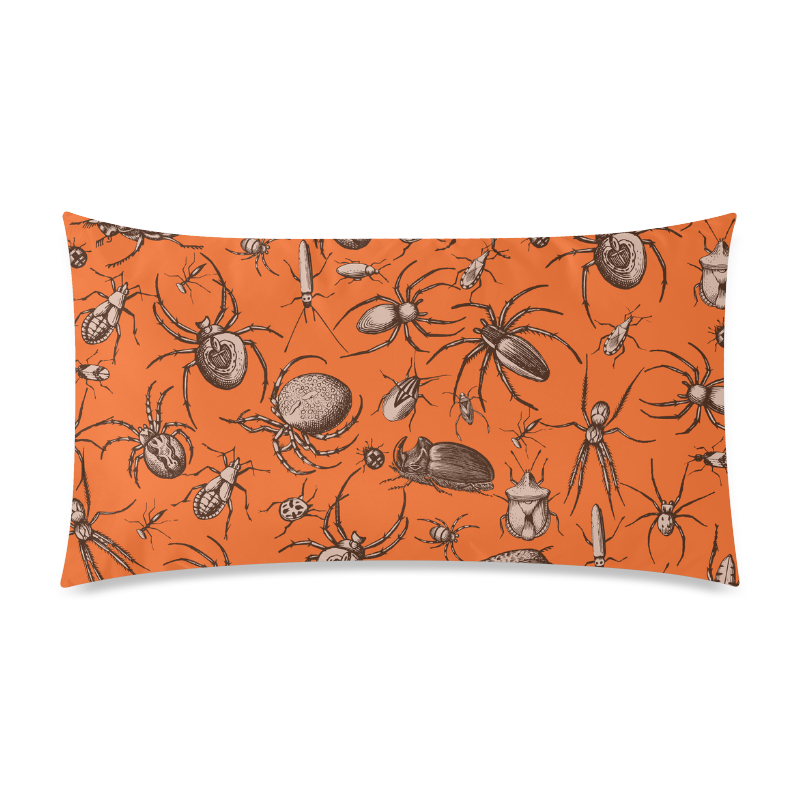 beetles spiders creepy crawlers insects halloween Rectangle Pillow Case 20"x36"(Twin Sides)