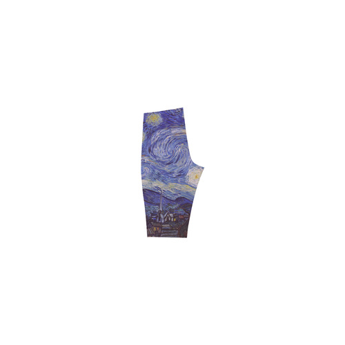 Vincent Van Gogh Starry Night Hestia Cropped Leggings (Model L03)