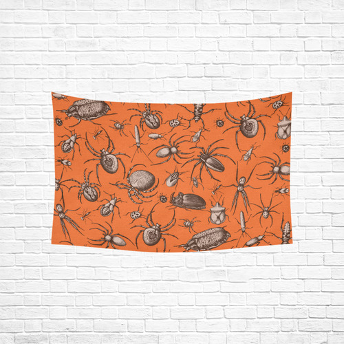 beetles spiders creepy crawlers insects halloween Cotton Linen Wall Tapestry 60"x 40"